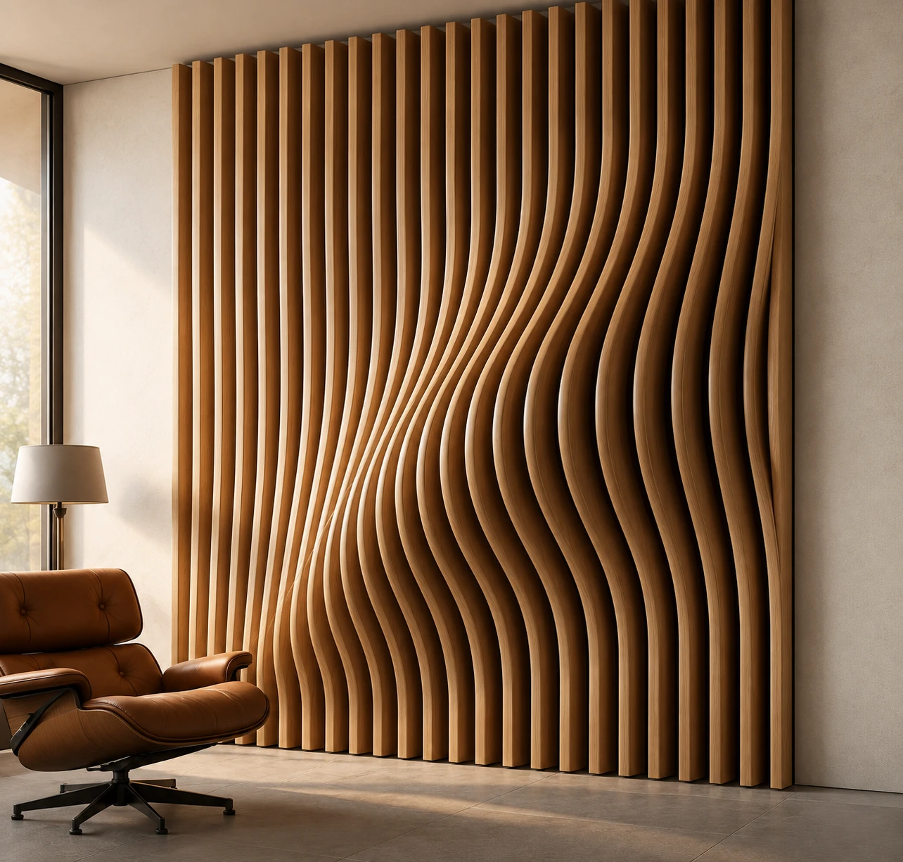 Wave: Modernism de mijloc de secol — panouri sculpturale din lemn pentru pereți